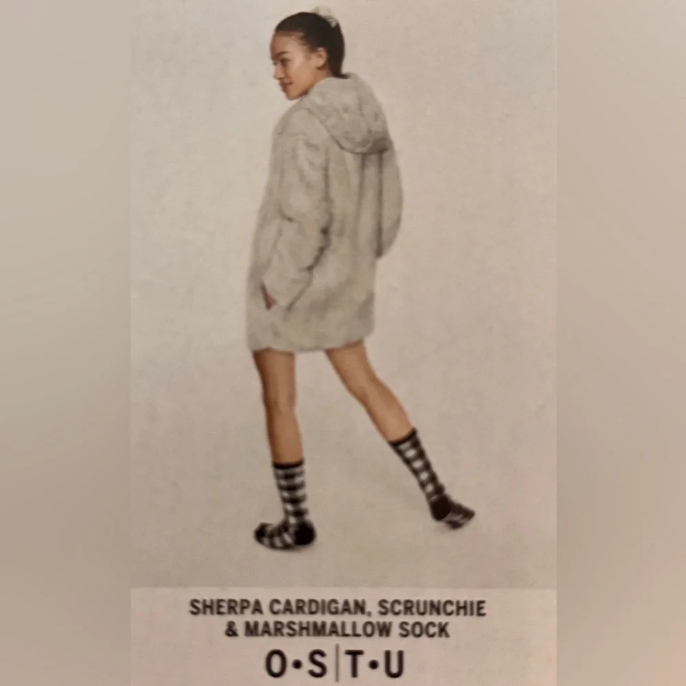VS Pink Cozy Sherpa Set Grey Gray Cardigan One Sz Fits Most Lot Bundle New NWT - Picture 5 of 10